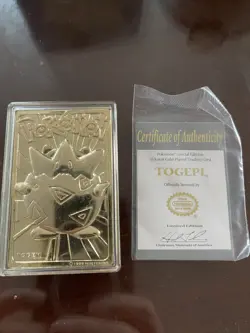 Togepi Pokemon 23K Gold Plated Trading Card 1999 Burger King Limited Edition - Image 2