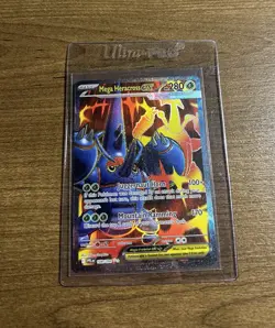 Pokemon Mega Heracross EX 108/094 Phantasmal Flames SR Full Art English Card TCG - Image 1
