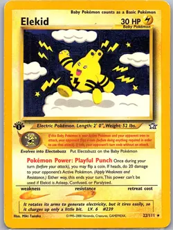 Elekid 22/111 1st Edition Non Holo Neo Genesis - Pokemon Card - LP - Image 1