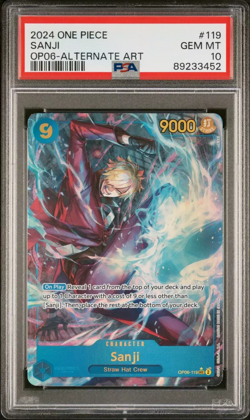 Sanji OP06-119 Parallel SEC PSA 10 Wings of Captain One Piece Card Game Alt - Image 1
