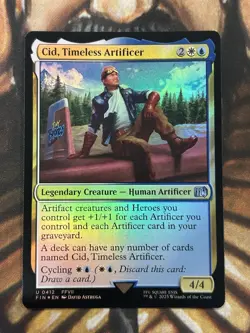 FOIL Cid, Timeless Artificer (0412) MTG Final Fantasy English - Pack Fresh NM ?? - Image 1