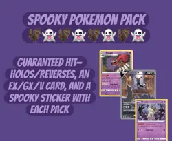 GUARANTEED EX/GX/V + HOLO OR REVERSE-CUTE SPOOKY POKEMON CARD PACK (15X) ! 👻 - Image 1