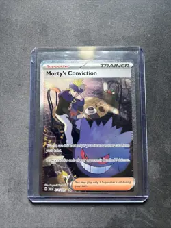 Morty’s Conviction 211/162 Pokemon Scarlet and Violet Temporal Forces NM - Image 1
