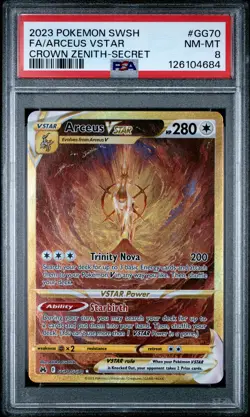 2023 POKEMON SWORD & SHIELD CROWN ZENITH SECRET FULL ART/ARCEUS VSTAR PSA 8 - Image 1