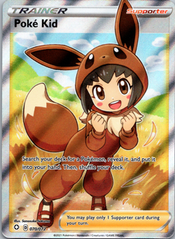 Pokemon TCG Poke Kid 70/72 Full Art Trainer Shining Fates NM - Image 1
