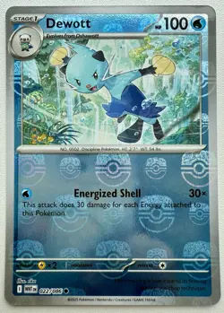 Dewott 22/086 Masterball Reverse Holo Pokemon TCG White Flare (Pack Fresh) NM+/M - Image 1