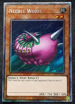 YuGiOh! TCG Needle Worm RA04-EN112 Platinum Secret Rare - Near Mint/Mint - Image 1