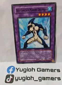 YUGIOH NEO SPACIAN MARINE DOLPHIN TAEV-EN040 1 ST EDITION COMMON LIGHT PLAYED - Image 1
