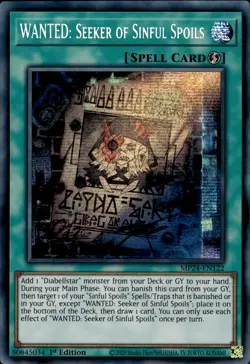 WANTED: Seeker Of Sinful Spoils - Prismatic Secret Rare MP24-EN122 - NM - YuGiOh - Image 1