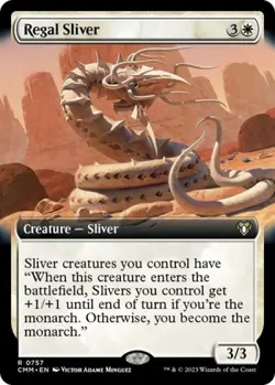 MTG - Regal Sliver (Extended Art) - Commander Masters - Light Play - Foil - Image 1