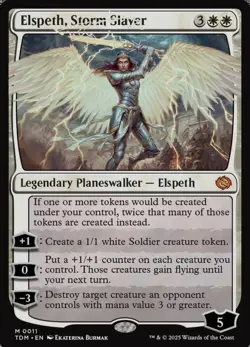 Elspeth, Storm Slayer Halo Foil Tarkir: Dragonstorm MTG Card Near Mint Condition - Image 1