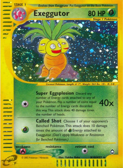 Exeggutor H10/H32 Aquapolis Holo Rare E-Reader Pokemon Card Partial Swirl - Image 1