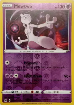 059/159 MEWTWO REVERSE HOLO CROWN ZENITH POKEMON CARD - Image 1