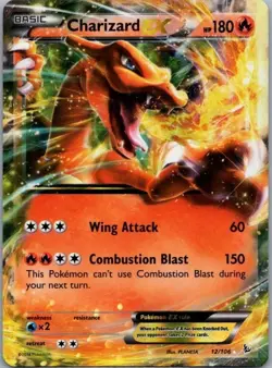 Pokemon Card Charizard EX 12/106 Flashfire - Moderately Played - Image 1