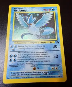 1999 Pokemon TCG Fossil Set Articuno Holo Rare Card 2/62 WOTC Vintage - Image 2