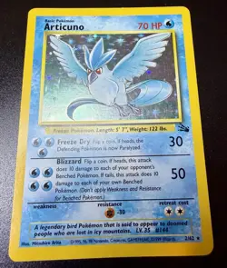 1999 Pokemon TCG Fossil Set Articuno Holo Rare Card 2/62 WOTC Vintage - Image 3