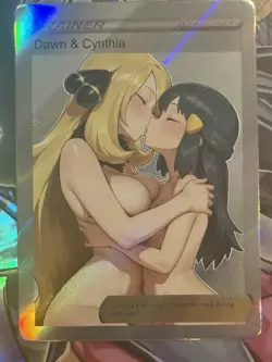 Pokemon Cynthia & Dawn Anime Waifu Custom DIY Trainer Art Pokemon card - Image 2