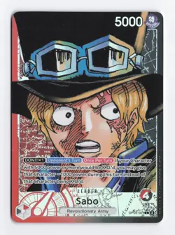 Sabo OP05-001 Alternate Art Parallel Leader One Piece Card Game English TCG NM - Image 1