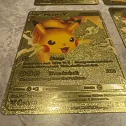 Pokemon Pikachu Lot of 11 GOLD FOIL cards - Fan Art Pikachu - secret rares - Image 2