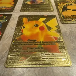 Pokemon Pikachu Lot of 11 GOLD FOIL cards - Fan Art Pikachu - secret rares - Image 4