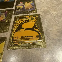 Pokemon Pikachu Lot of 11 GOLD FOIL cards - Fan Art Pikachu - secret rares - Image 5