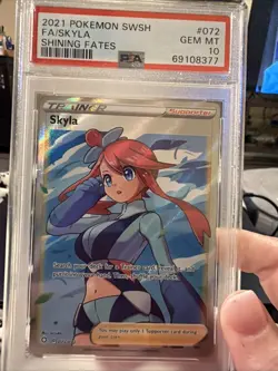 Pokemon TCG Skyla Trainer Shining Fates Holo Full Art Ultra Rare Card 072/072 - Image 1