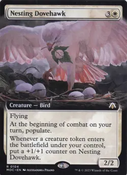 Nesting Dovehawk (Extended Art) March of the Machine Regular Rare #104 NM MTG - Image 1