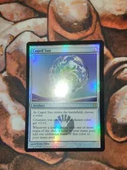 NM FOIL Caged Sun New Phyrexia NPH MTG Magic the Gathering 1st Edition - Image 1