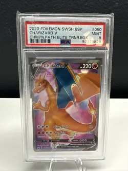 56325606 2020 Pokemon SWSH BSP Charizard V Champion Path Elite PSA 9 SWSH050 - Image 1
