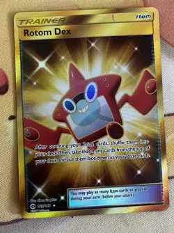 Pokemon TCG Rotom Dex Gold (Secret) 159/149 SM Base Set Holo - Image 1