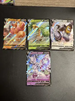Pokemon Go TCG V Lot , Mewtwo, Melmetal, Alolan Exeggutor, and Conkeldurr - Image 1