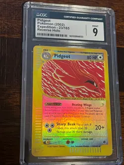 CGC 9 Graded Pidgeot 059/165 Expedition Base Set Reverse Holo Pokemon - MINT - Image 1