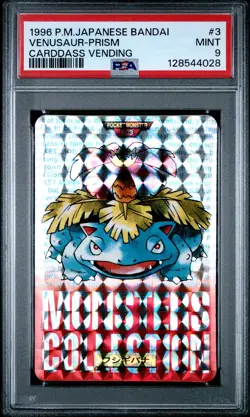 1996 POKEMON JPN BANDAI CARDDASS VENDING #3 VENUSAUR-PRISM PSA 9 - Image 1