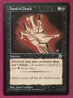 Magic The Gathering PORTAL HAND OF DEATH black card MTG - Image 1