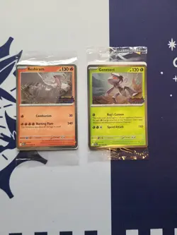 Sealed Reshiram & Genesect Phantasmal Flames Stamped Black Star Promo Cards - Image 1