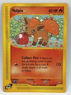 Vulpix 116/147 Aquapolis Common Regular 2002 WOTC Pokemon Card LP - Image 1