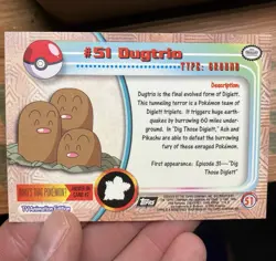 Topps Dugtrio #51 Pokemon Trading Card Game 1999 TV Series - Image 2