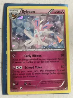 Sylveon 72/111 XY Furious Fists Cracked Ice Holo 2014 Pokemon Card HP/DMG - Image 1