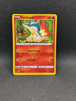CYNDAQUIL SWSH221 Holo Black Star Promo Pokemon Card Near Mint - Image 1