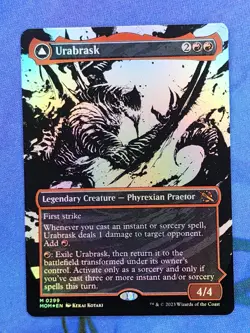 1x FOIL BORDERLESS ALT ART Urabrask, NM, MOM, Magic: the Gathering, MtG - Image 1