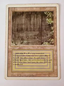 Magic the Gathering Bayou Revised Edition Dual Land. See Pics for Condition - Image 1