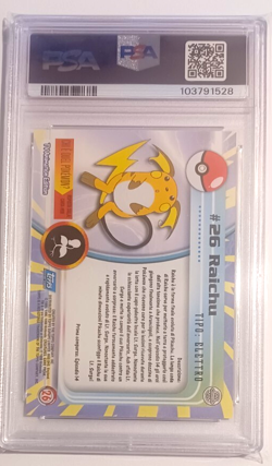 1999 Topps Pokemon T.V. RAICHU PSA 10 #026 GEM MT - Image 2