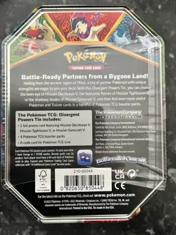 Pokemon TCG Divergent Powers Tin Hisuian Samurott V New Sealed 4 Booster Packs - Image 2