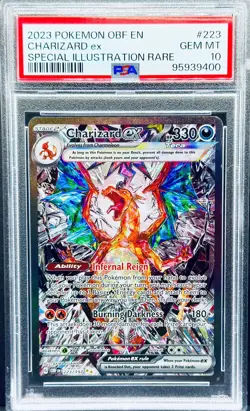 2023 Charizard EX 223/197 Pokemon OBF-EN Obsidian Flames SIR PSA 10 - Image 1
