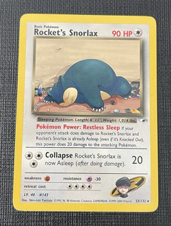 Rocket's Snorlax Rare Gym Heroes #33/132 LP Pokemon 2000 English - Image 1