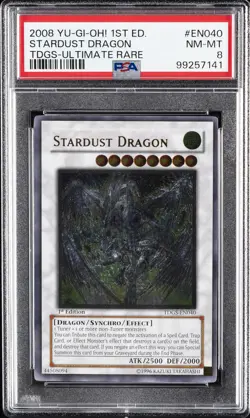 2008 YU-GI-OH! TDGS-THE DUELIST GENESIS #EN040 STARDUST DRAGON PSA 8 - Image 1