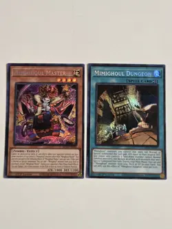Mimighoul Dungeon + Mimighoul Master MP25 Prismatic Secret Rare Yugioh Set Mint - Image 1