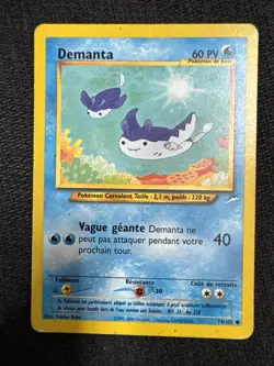 Pokemon Neo Destiny Mantine Card 74/105 Demanta Vintage French Edition - Image 1