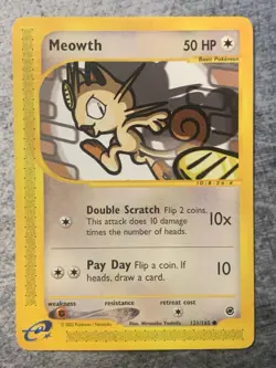 Pokemon Card - Meowth Expedition 121/165 Common LP-MP - Image 1