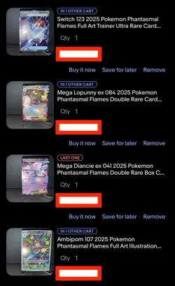 2025 Pokemon 11-Card Phantasmal Flames Card Lot - Image 2